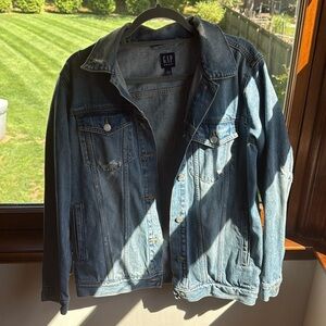 Gap Small Distressed Jean Jacket, oversized